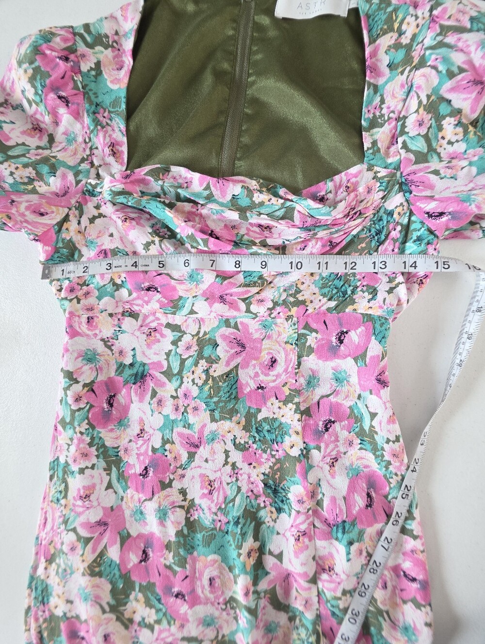 ASTR The Label Floral Cutout Maxi Dress Puff Sleeve Sweetheart Neck Size Small - Picture 12 of 13